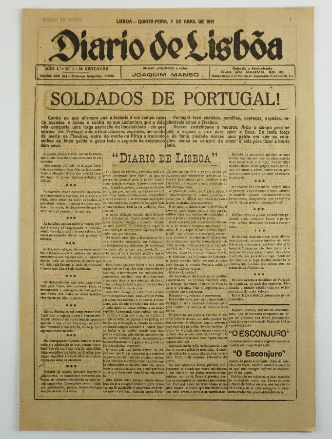 Nº 1 do Diário de Lisboa- Desenhos de Almada Negreiros - 1921