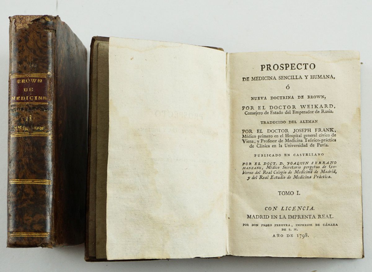 PROSPECTO DE MEDICINA SENCILLA Y HUMANA O NUEVA DOCTRINA DE BROWN.