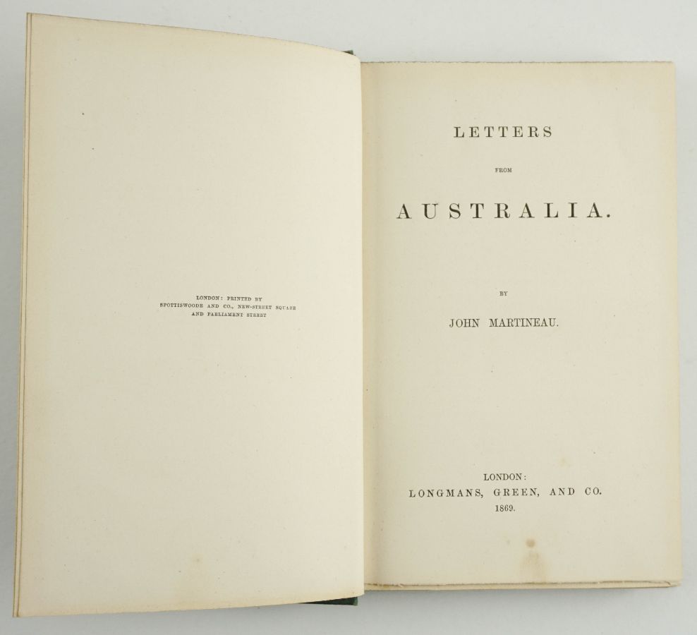 John Martineau – LETTERS FROM AUSTRALIA