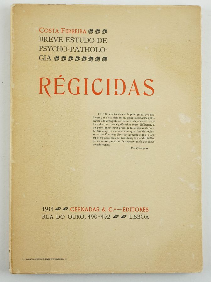 Raro estudo sobre os regicidas (1911)