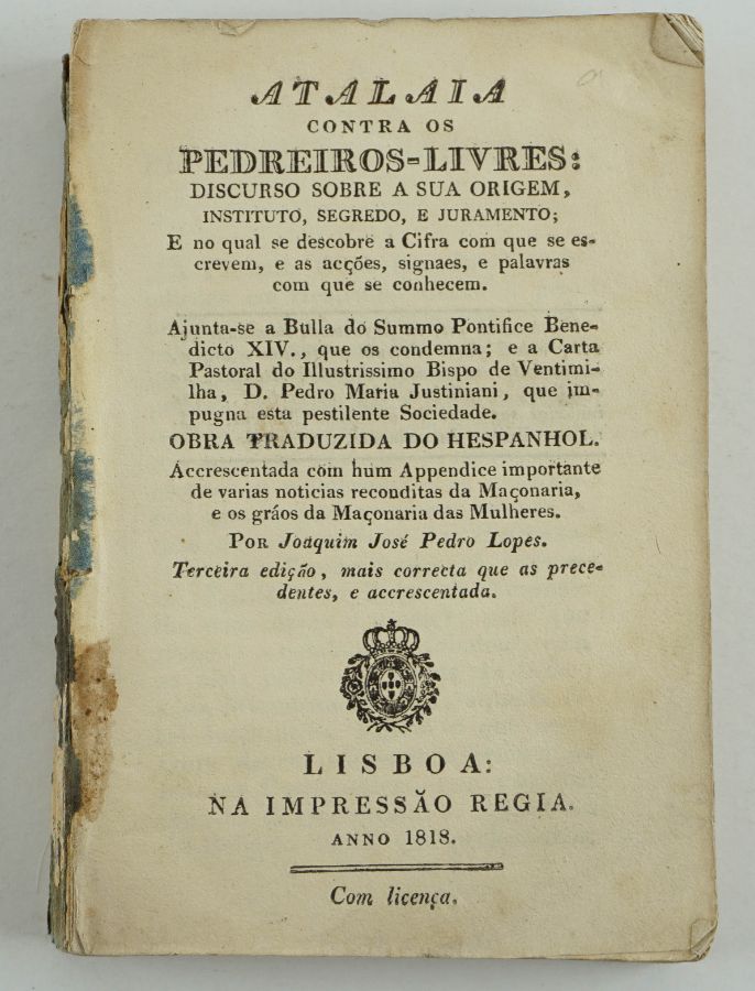 Maçonaria – Atalaia contra os Pedreiros Libres (1818)