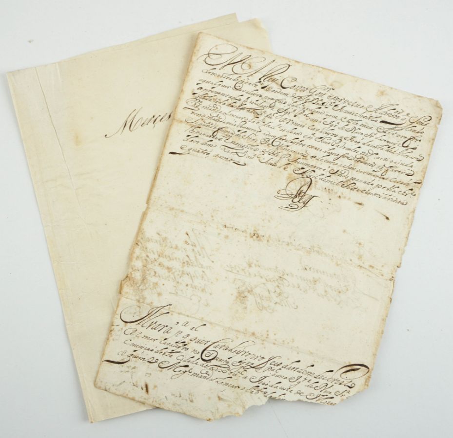 Manuscrito s/ papel, 1 bifólio, assinado