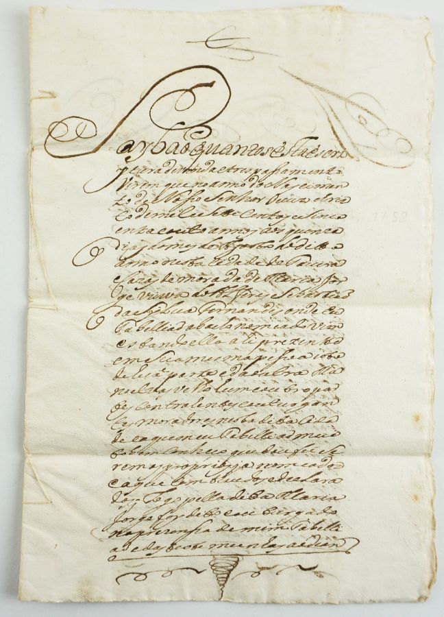 Manuscrito de meados do século XVIII