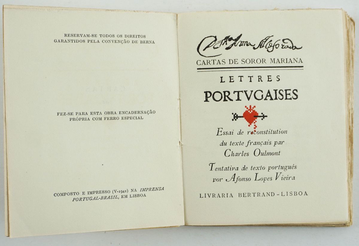 Soror Mariana – com dedicatória de Afonso Lopes Vieira