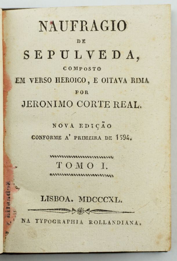 Jerónimo Corte Real – Naufrágio de Sepulveda (1840)