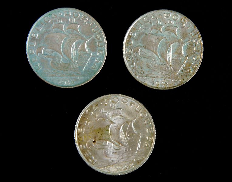 3 Moedas de 5 Escudos
