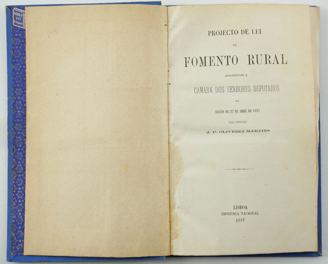Oliveira Martins – projecto de lei sobre o fomento rural (1887)