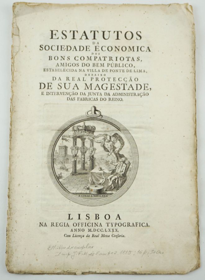 Estatutos da Sociedade Economica – Ponte de Lima (1780)