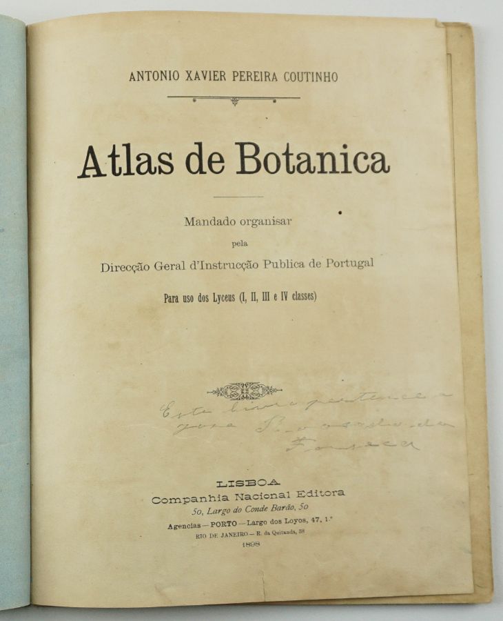 Interessante Atlas de Botânica por António Xavier Pereira Coutinho