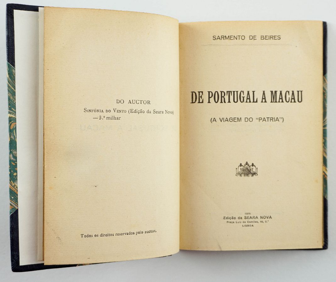 De Portugal a Macau. A Viagem do «Pátria» (1925)