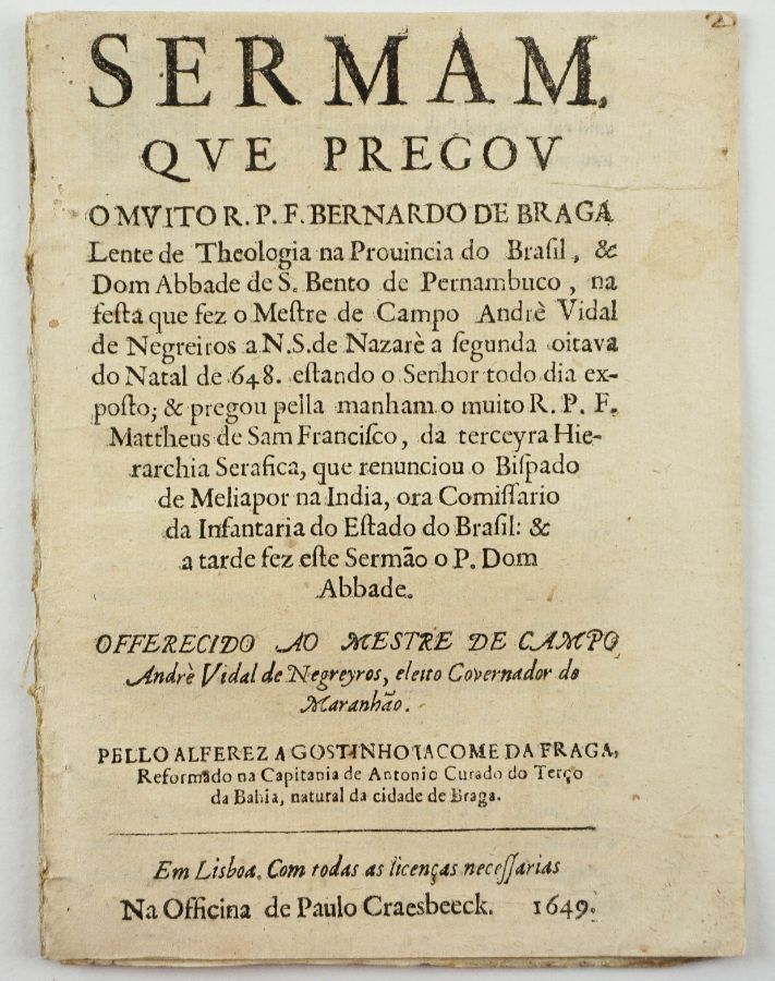 Sermão no Brasil - 1649