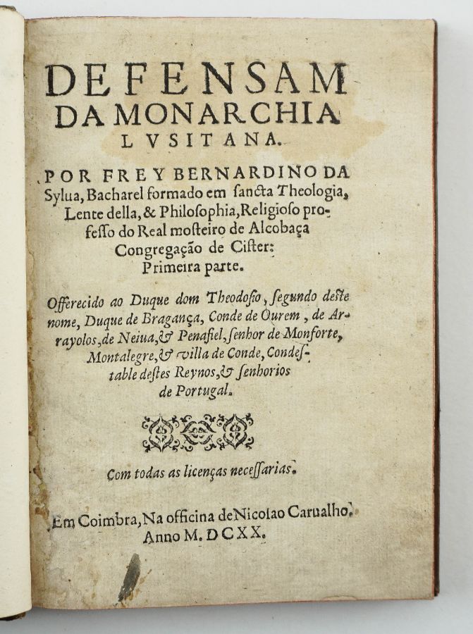 Defensam da Monarchia Lusitana – Primeira edição 1620