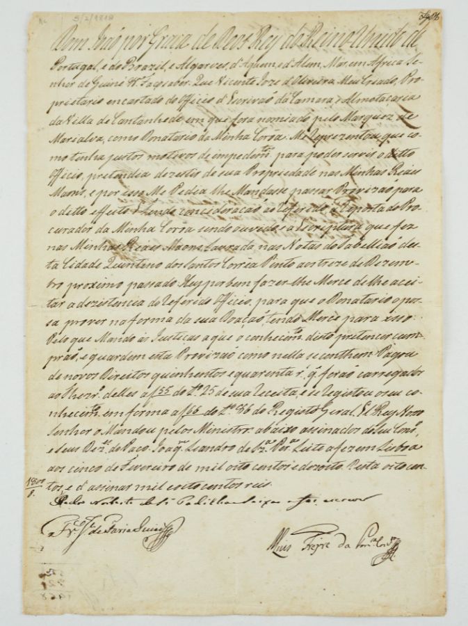 D. João VI - Manuscrito de 1818