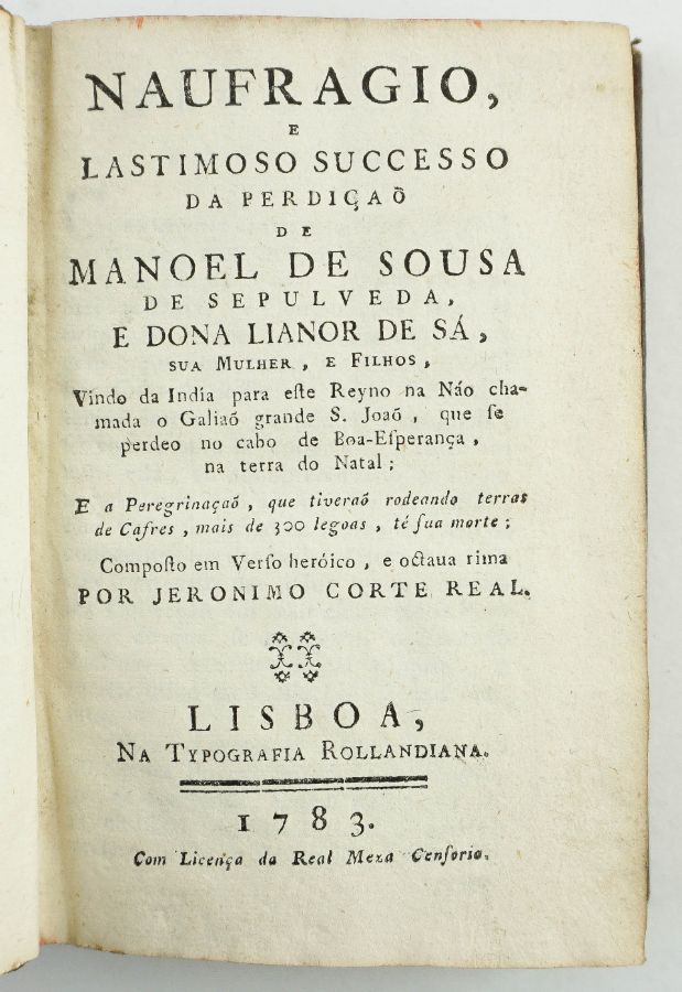 Naufragio e Lastimoso Successo da Perdição de Manoel de Sousa