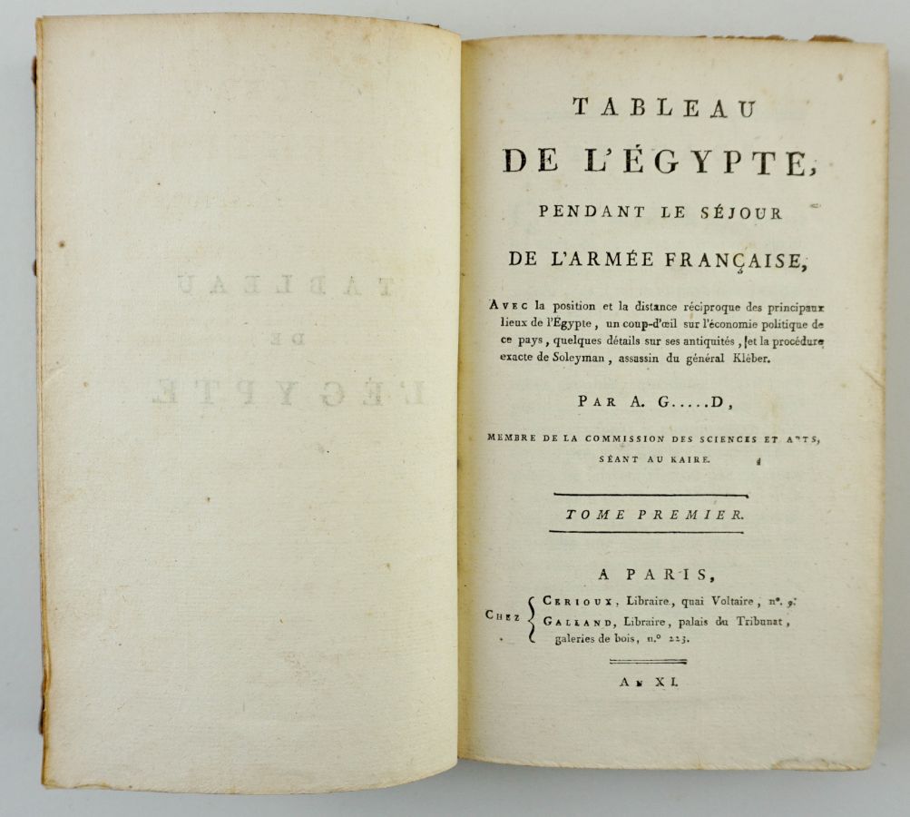 Tableau de L'Egypte pendant le Sejour de L'Armee Francaise.
