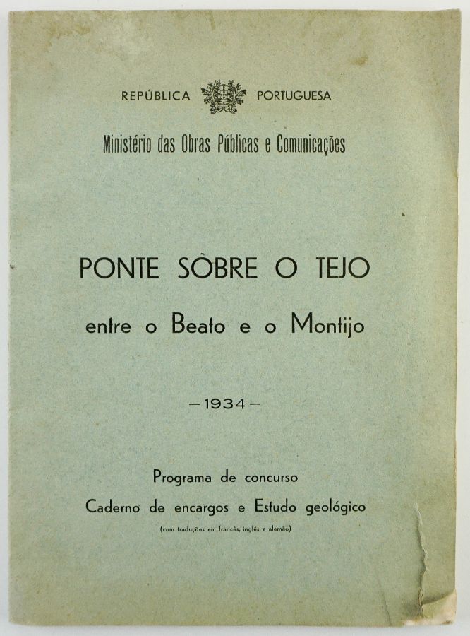 Ponte sobre o Tejo entre o Beato e o Montijo 1934