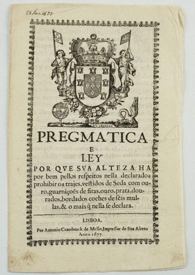 Raro Documento de 25 de Janeiro de 1677