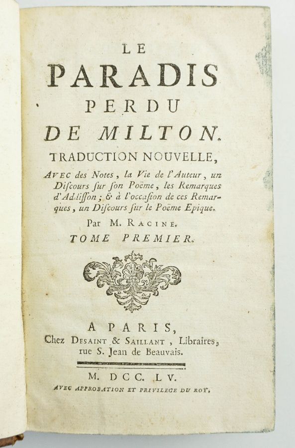 Le Paradis Perdu de Milton par M. Racine