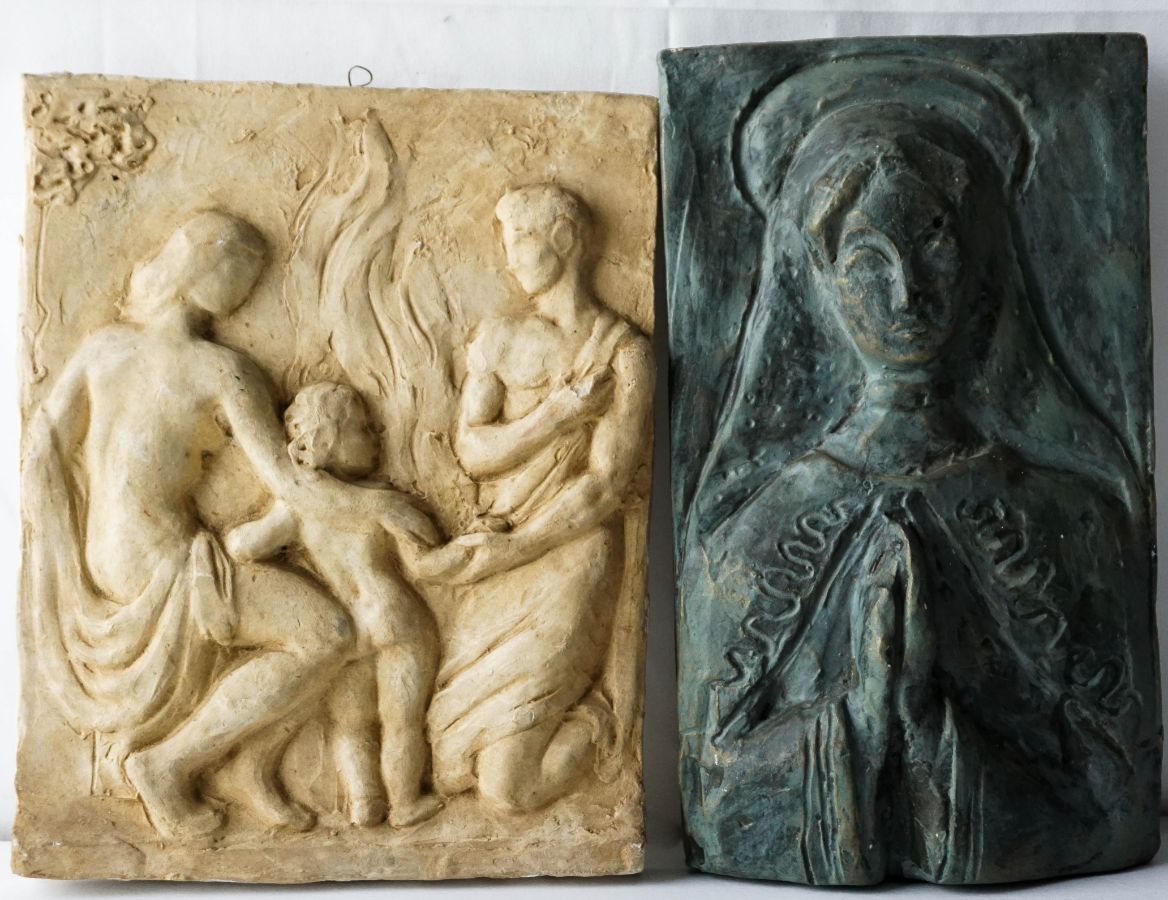 4 Peças em cerâmica/gesso