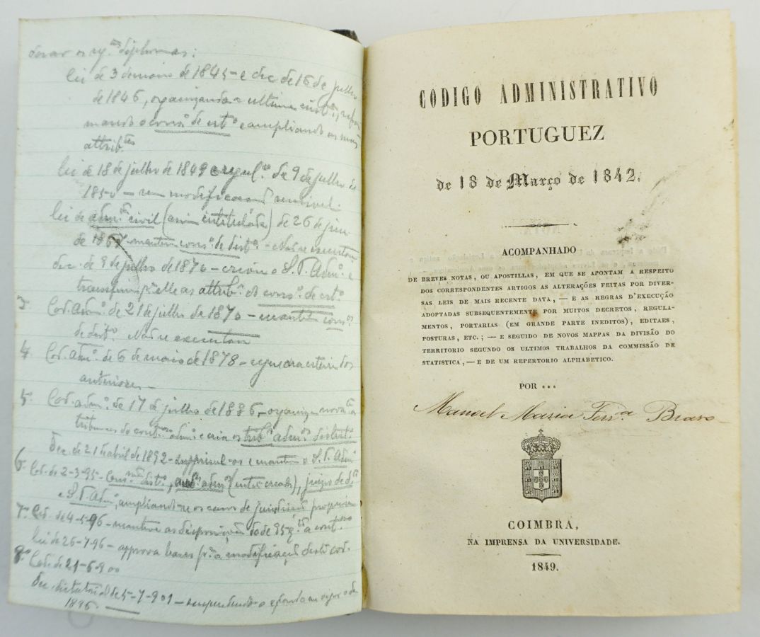 Codigo Administrativo Portuguez de 18 de Março de 1842