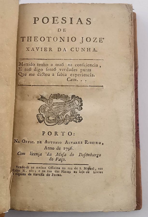 Poesias de Teotónio José Xavier da Cunha (1796)