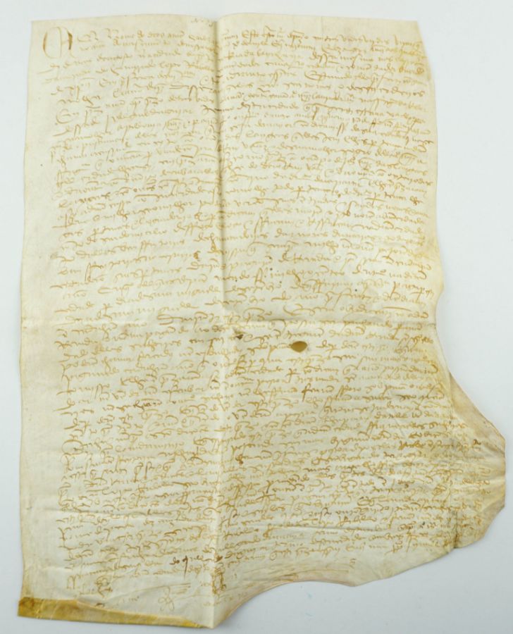 Manuscrito s/pergaminho 47 x 34 cm, assinado , com sinal público