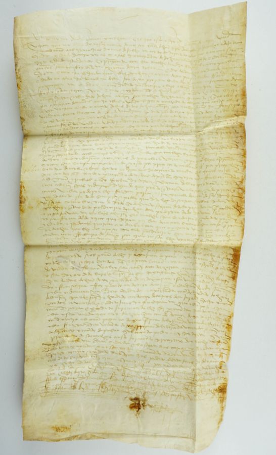 Manuscrito s/ pergaminho, 65 x 32 cm , assinado, sinal público