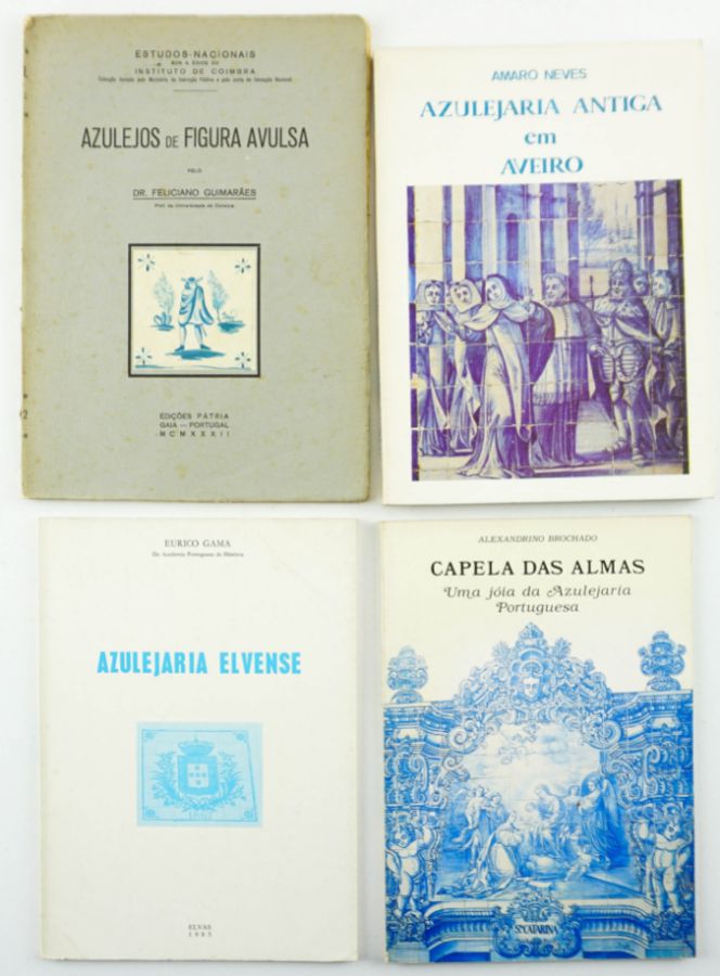 Conjunto de 4 livros raros sobre Azulejos