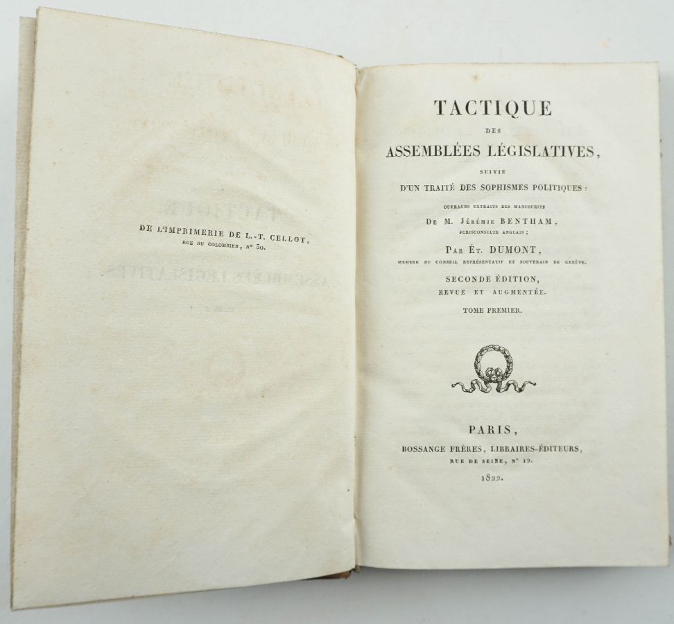 Tactique des Assemblées Législatives suivie D’Un Traité des Sophismes Politiques