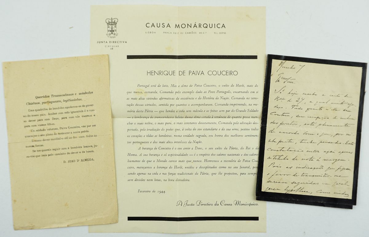 Duas Cartas de Henrique Paiva Couceiro ao Monárquico J. Pereira Vasco