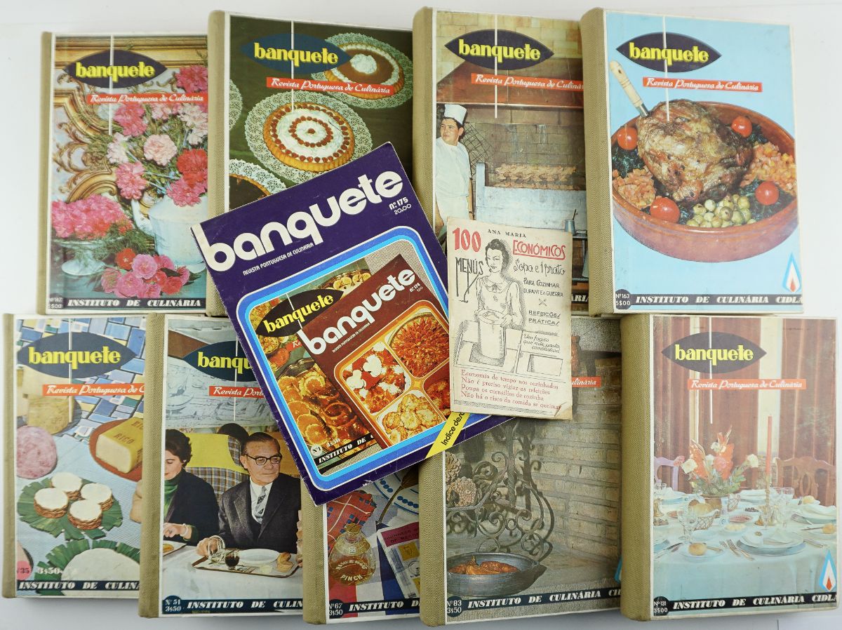 Revista Portuguesa de Culinária, banquete, 9 volumes com 131 fascículos