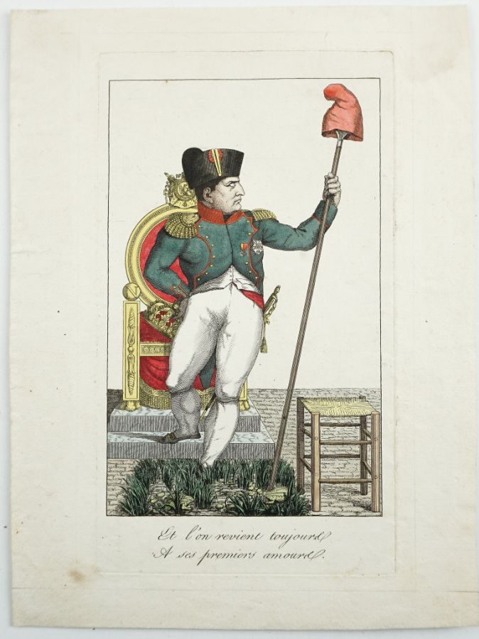 Rara gravura original sobre Napoleão (1815)