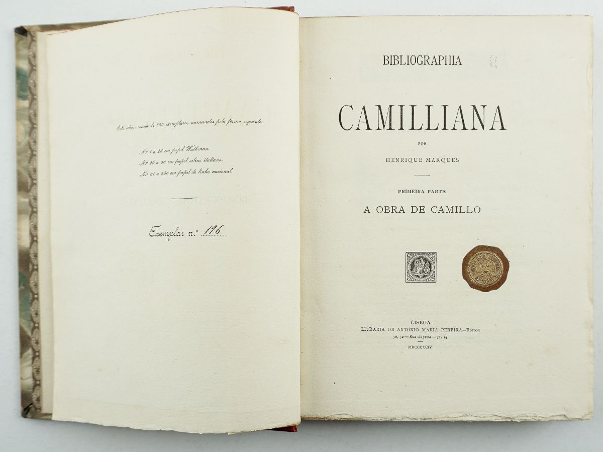 Henrique Marques – Bibliografia Camiliana – com dedicatória