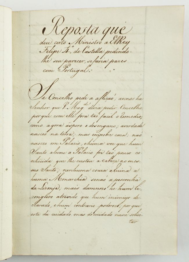 Manuscrito Português Séc XVIII sobre o Brasil, India e outros