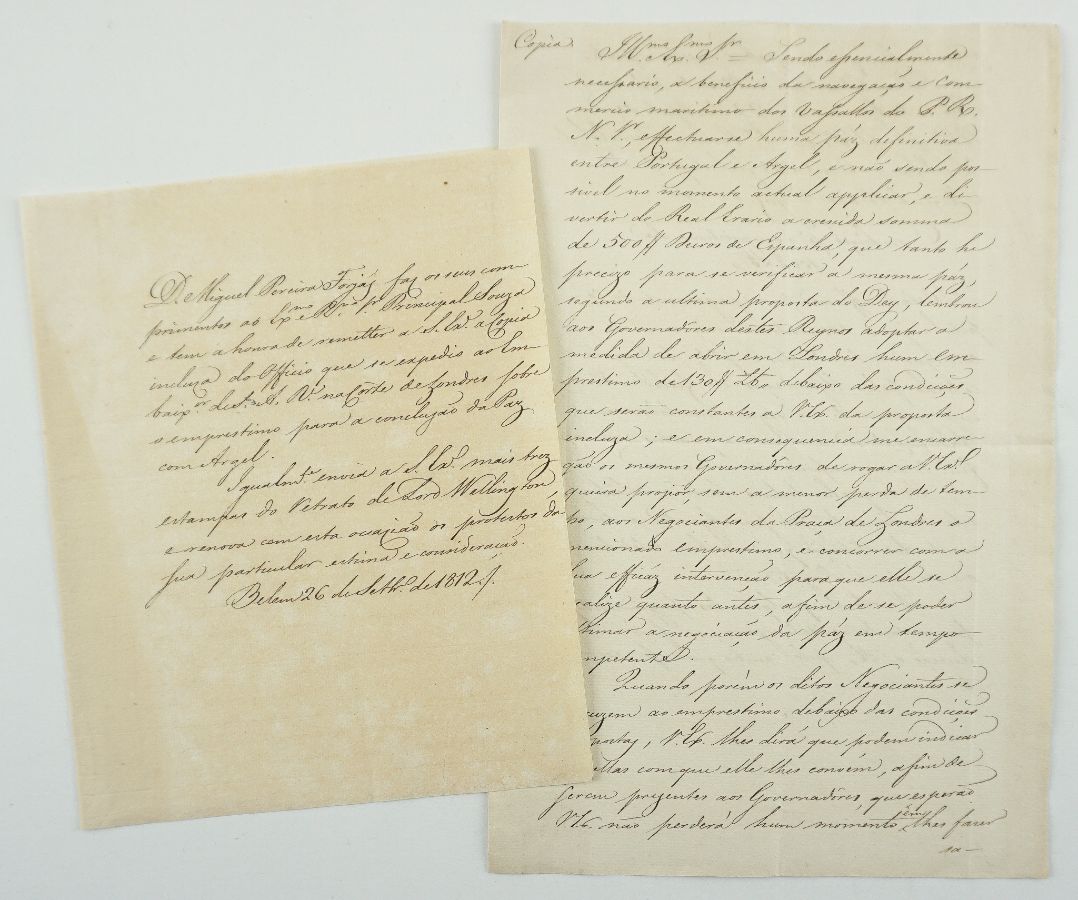 Manuscrito Tratado de paz com Argel 1812