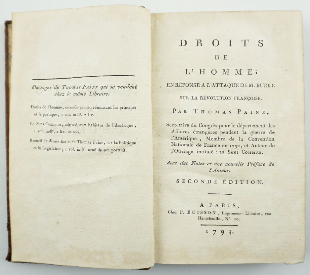Thomas Paine – Droits de L’Homme (1793)