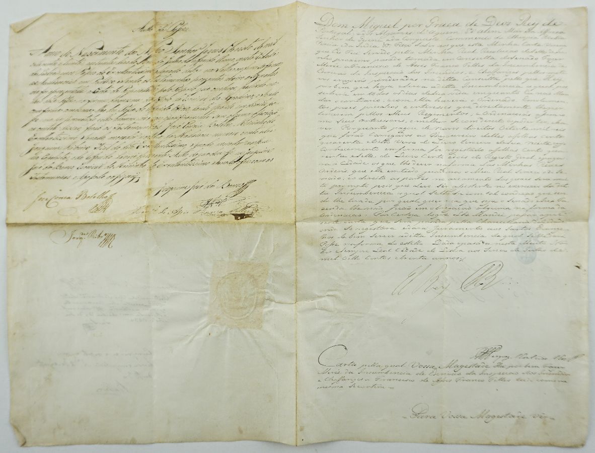 Rei Dom Miguel – manuscrito em pergaminho- 1830