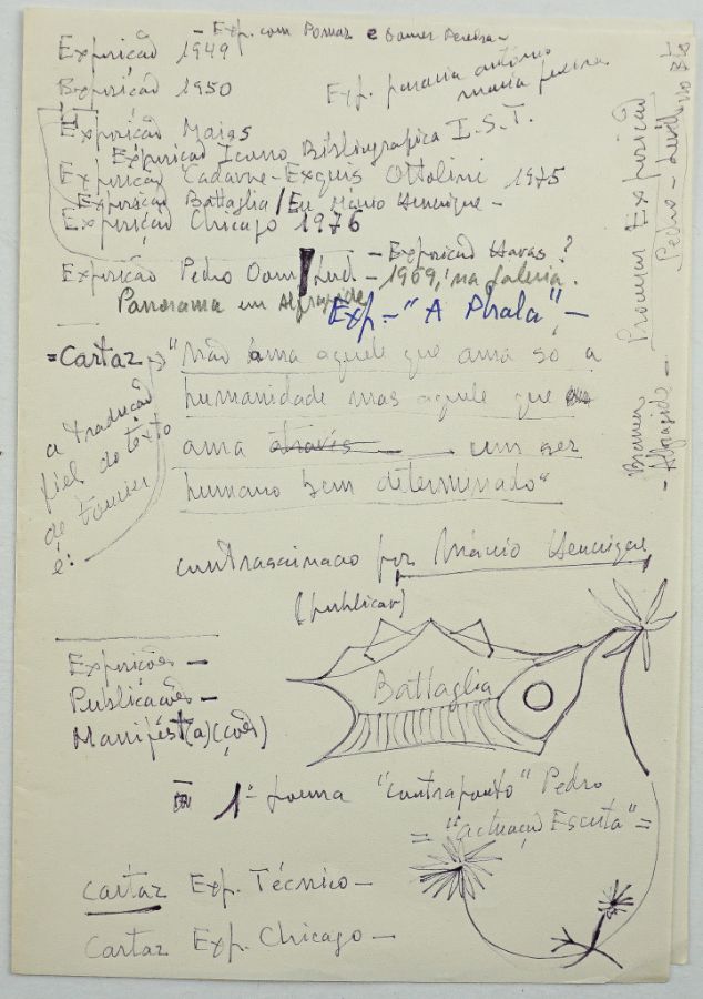Mario Cesariny – manuscrito/desenho