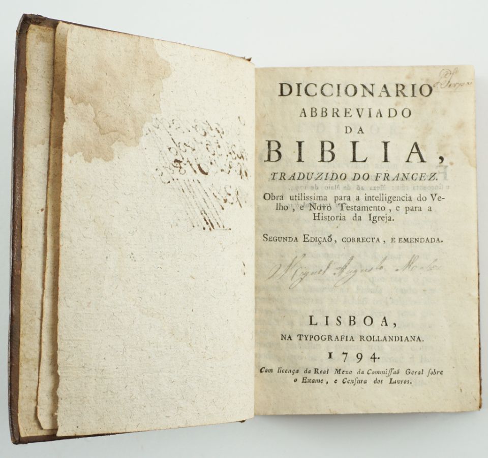 Diccionário Abreviado da Biblia - 1794