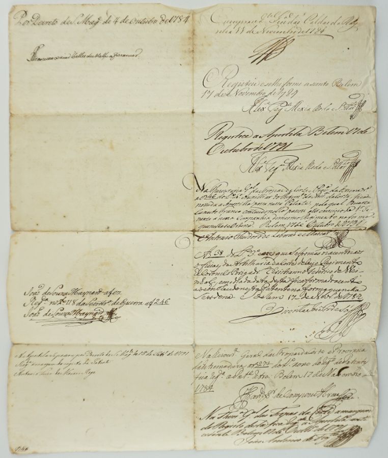 Manuscrito Rainha D. Maria I - 1784