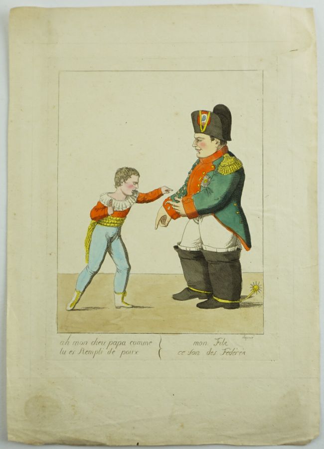 Rara gravura original sobre Napoleão (1815)