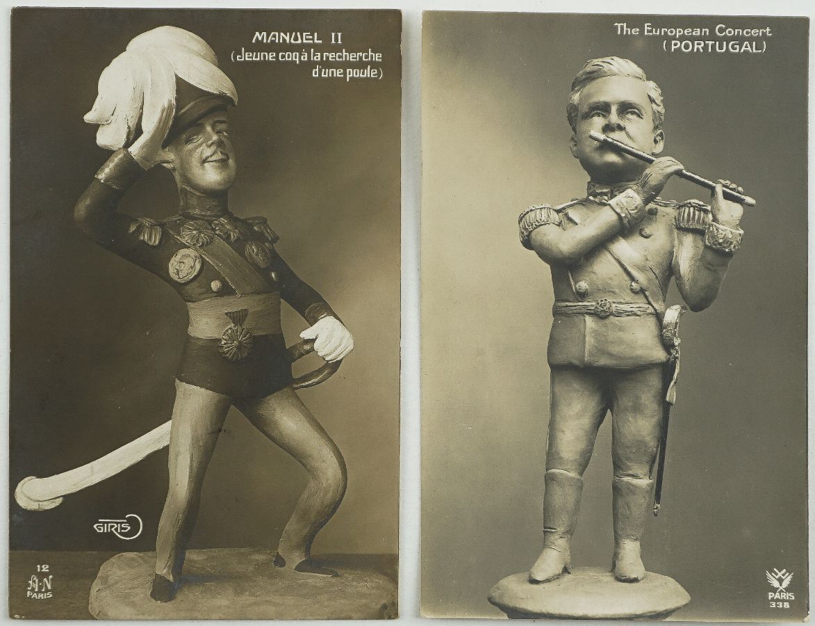 D. Manuel II – postais franceses com caricaturas (1909-1910)