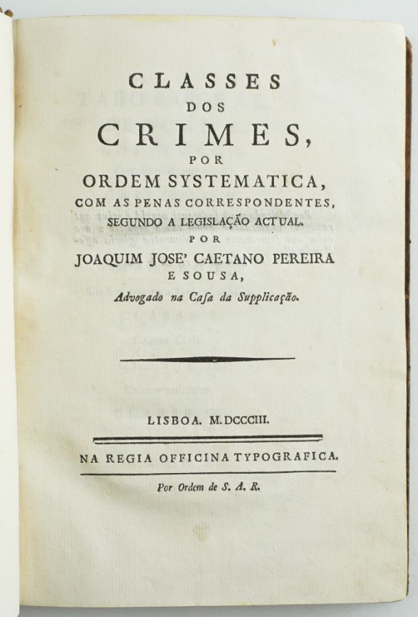 Classes de Crimes (1803)