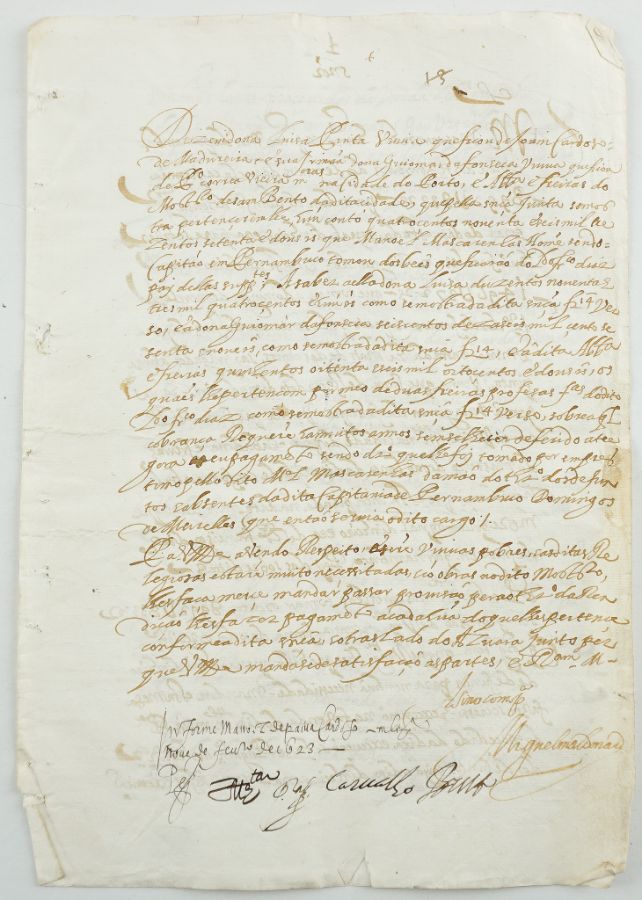 Manuscrito sobre papel, Sentença e Petição, um bifólio, assinado
