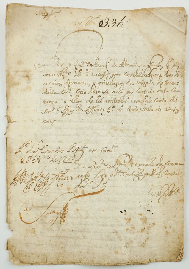 Manuscrito sobre Papel, Certidão, 2 bifólio cosidos, assinado