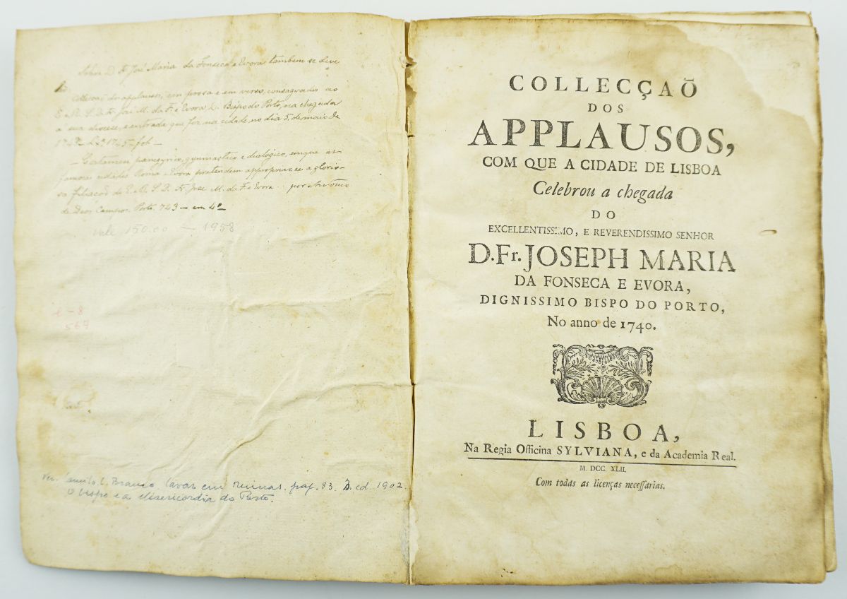 Colecção de Aplausos a Fr. Joseph Maria da Fonseca e Evora (1745)