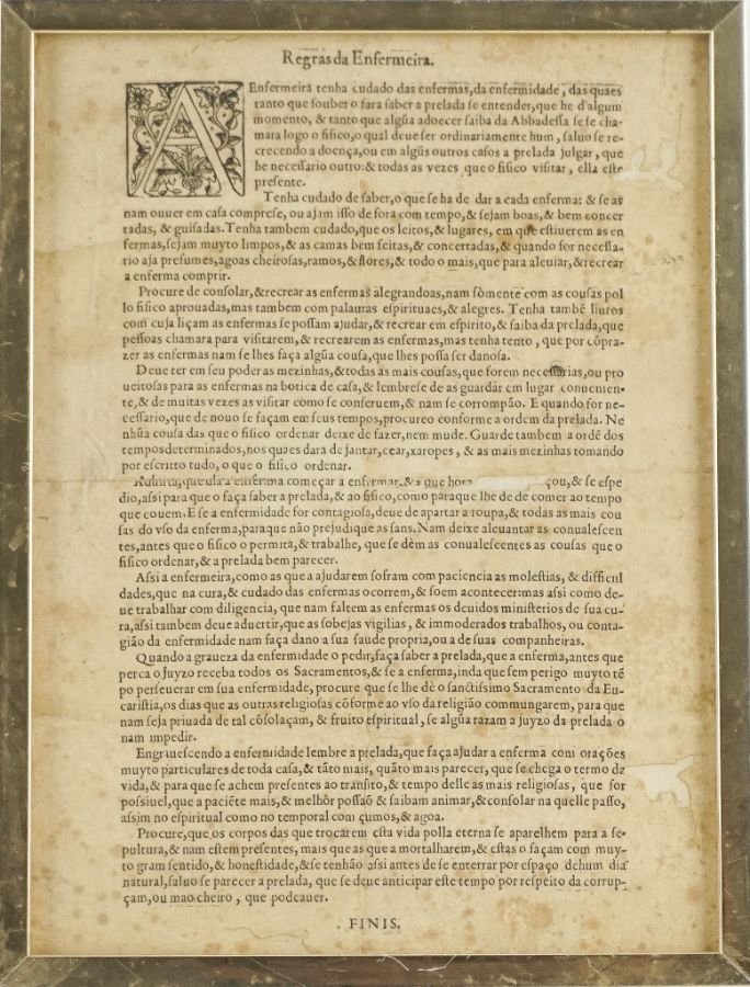 Regras da Enfermeira, Séc. XVII / XVIII ( ?? )