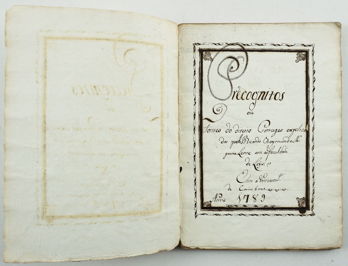Manuscrito Livro Direito 1789