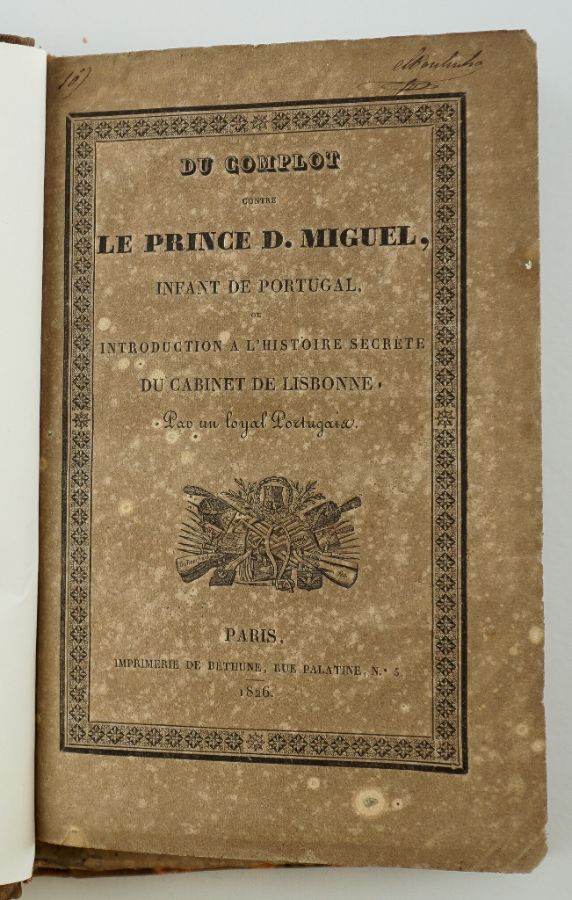 Obras de Ribeiro Saraiva sobre D. Miguel (1827-1828)