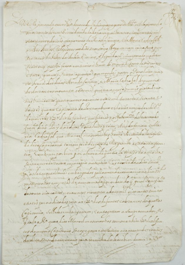 Manuscrito s/ papel , um bifólio , carta régia assinada ( D. Filipe III )